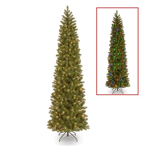 National Tree Company 9-ft Pre-Lit Downswept Douglas Fir Pencil Slim ...