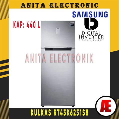 Jual KULKAS SAMSUNG 2 PINTU DIGITAL INVERTER TWIN COOLING RT43K6231S8