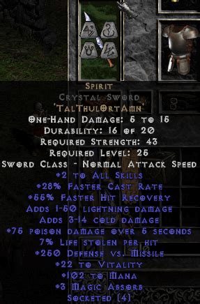 Spirit: Weapon Rune Word - Diablo 2