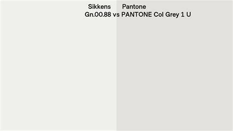 Sikkens Gn 00 88 Vs Pantone Col Grey 1 U Side By Side Comparison