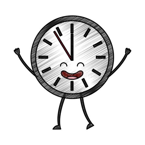 Car Cter Del Kawaii Del Reloj De Tiempo Ilustraci N Del Vector