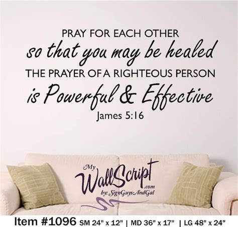 Bible Verse Wall Art Pray for Each Other James 5:16 - Etsy