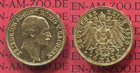 Sachsen Saxony German Empire Mark Goldm Nze Goldcoin Sachsen