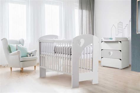 Babykamer Nel Hartje Wit Grijs Ledikant Commode Kast Delig Set