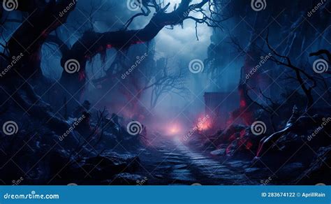 Gloomy Gothic Forest In Gothic Style Stock Illustration Illustration