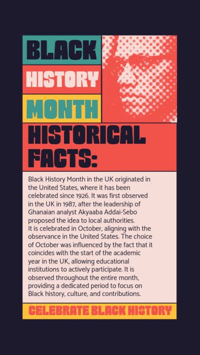 Placeit Black History Month Instagram Story Generator Featuring Important Facts