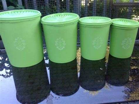 Vintage Mint Or Apple Green Tupperware Canister Set Etsy Tupperware