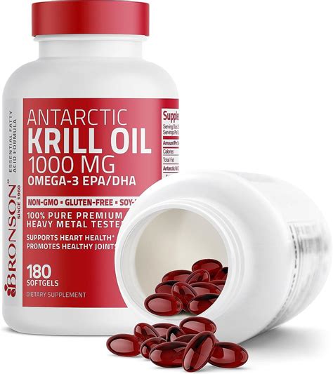 Bronson Antarctic Krill Oil Mg Softgels Servings With