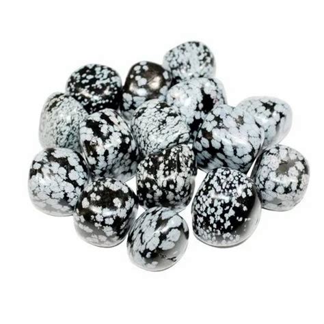 Black White Natural Snowflake Obsidian Tumbled Stone Polished Gemstone