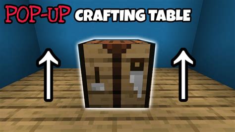 Hidden Pop Up Crafting Table Tutorial In Minecraft Youtube