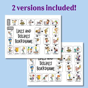 Likes And Dislikes Board Game ESL Beginner Speaking Activity For All Ages