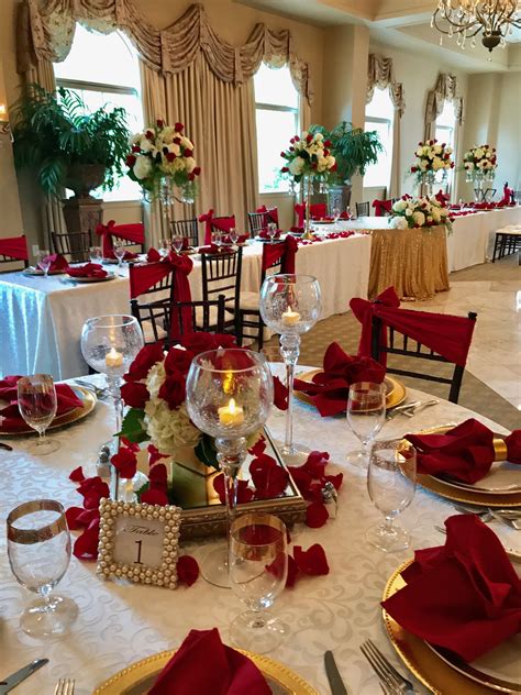 Red And Gold Quinceanera Decorations Quince Decorations Red Red