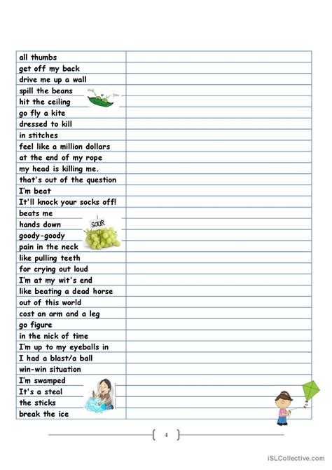 5 Page Advanced Idioms Sentence Defi English ESL Worksheets Pdf Doc