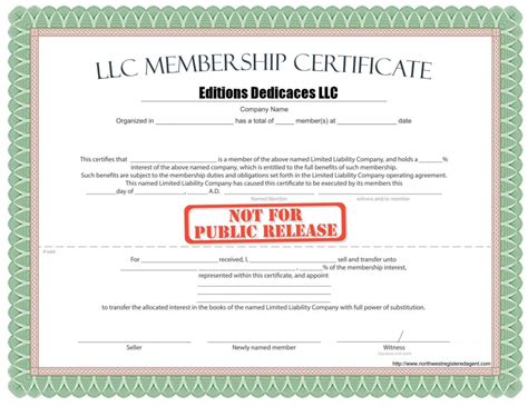 Llc Membership Certificate Template 1 PROFESSIONAL TEMPLATES