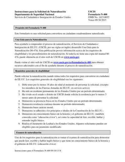 Este Formulario Es Una Solicitud Para Convertirse En Ciudadano