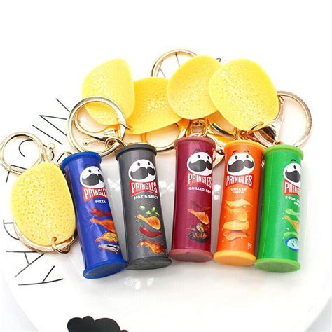 Imitation Pringles Potato Chip Keychain Bucket Snack Pizza Potato Chip