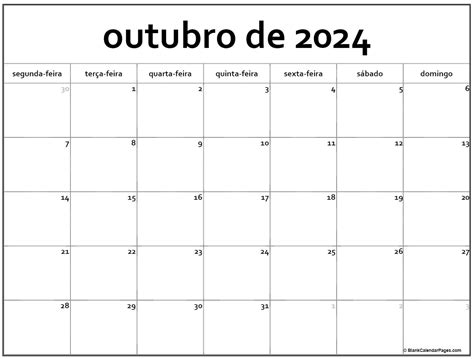 Outubro De 2024 Calendario Grátis Em Português Calendario Outubro