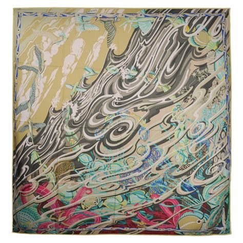 ewa lagan - Hermes Carre Scarf De La Mer Au Ciel Cashmere / Silk 140 x 140 cm