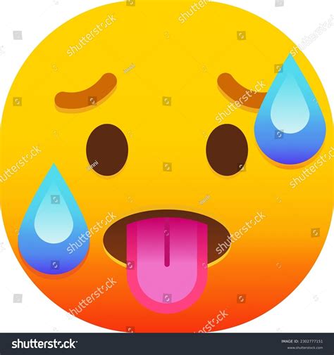 Hot Face Emoji Vector Emoticon Stock Vector Royalty Free
