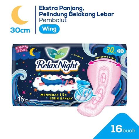 Jual Pembalut Laurier Wing Relax Night Cm Isi Pcs Pembalut