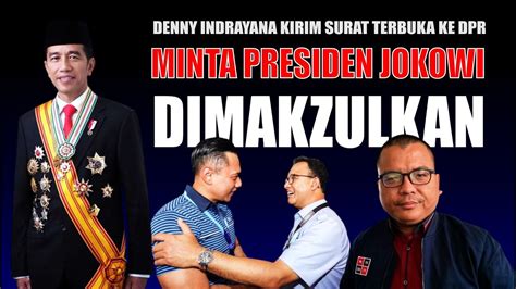 Denny Indrayana Kirim Surat Terbuka Ke Dpr Minta Presiden Jokowi