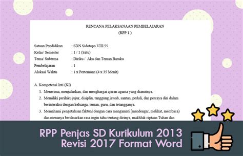 Download Rpp Pjok Sd Kurikulum 2013 Revisi 2017 Semester 2