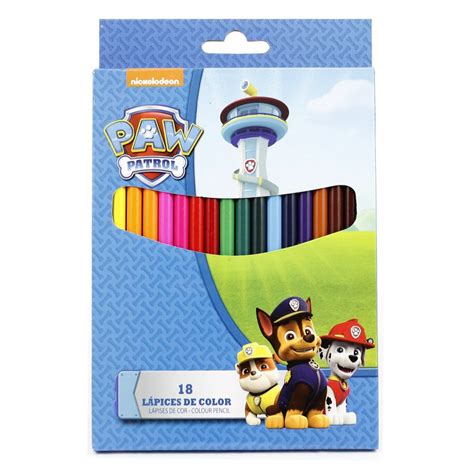 18 lápices de colores Paw Patrol La Patrulla Canina Kilumio