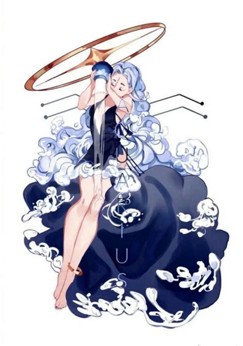 Aquarius Anime Zodiac Character Art Aquarius Art