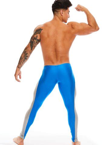 N N Galaxy Sport Tight Shiny Blue Sportpants Tights Menssecret