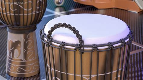 Hand Carved Rope Djembe 3D Model 39 3ds Blend C4d Fbx Max Ma