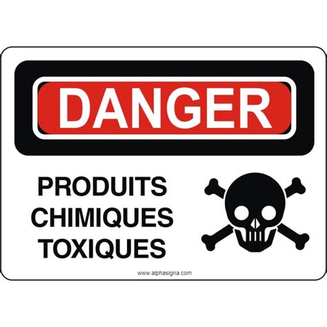 Affiche de sécurité DANGER Produits chimiques toxiques