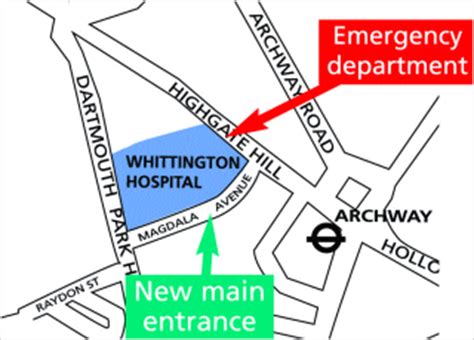 Whittington Hospital Map