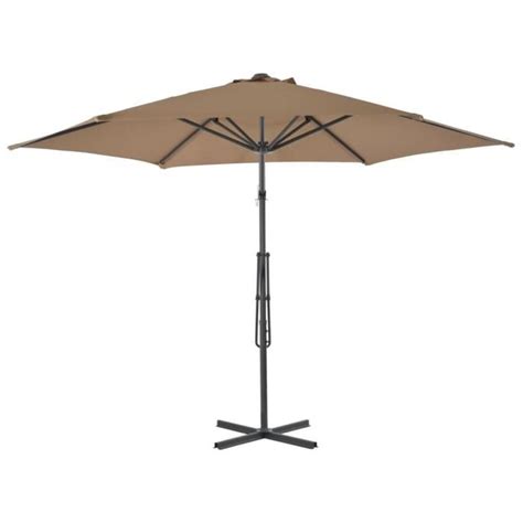 Atyhao Parasol d extérieur avec poteau en acier 300 cm Taupe 98666