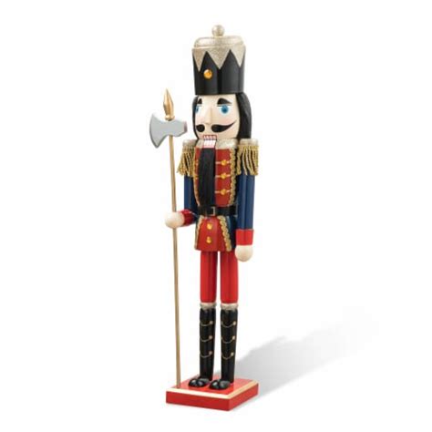 Glitzhome 24 Inch Tall Wooden Christmas Soldier Nutcracker, Set of One - Kroger