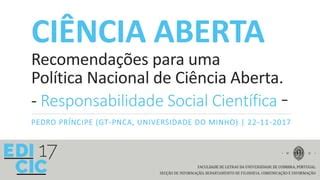 Ci Ncia Aberta Recomenda Es Para Uma Pol Tica Nacional De Ci Ncia