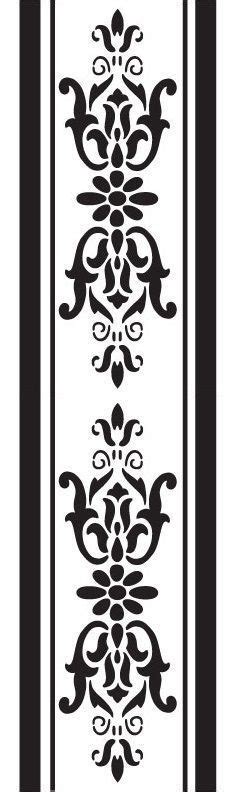 A Black And White Striped Wallpaper With An Ornate Design On The Bottom