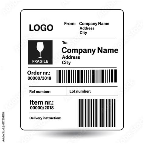 Shipping label template Stock Vector | Adobe Stock