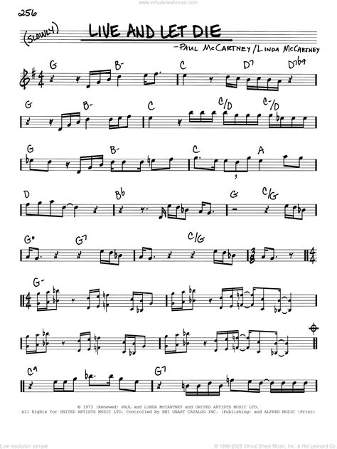 Live And Let Die sheet music (real book - melody and chords) (real book)