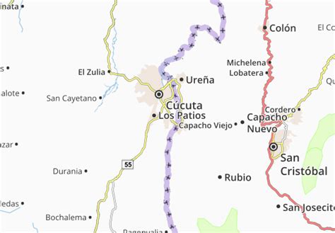 Mapa Michelin Villa Del Rosario Plano Villa Del Rosario Viamichelin