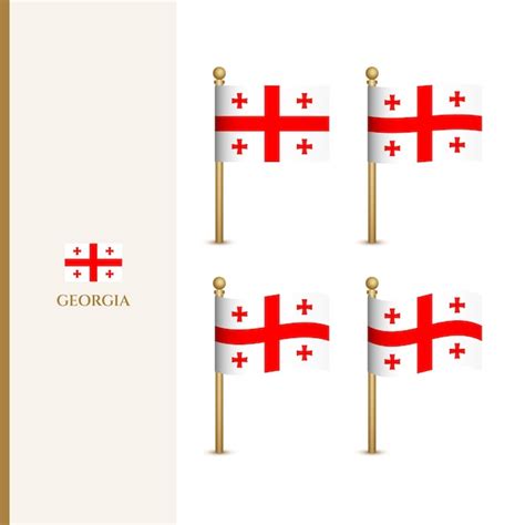 Premium Vector Waving Georgia Flags 3d Vector Illustration Flag Of