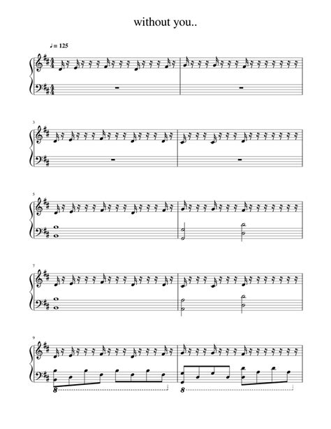 Without you Sheet music for Piano (Solo) Easy | Musescore.com