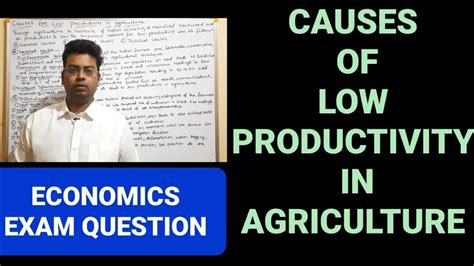 CAUSES OF LOW PRODUCTIVITY IN AGRICULTURE ECONOMICS IMPORTANT QUESTIONS