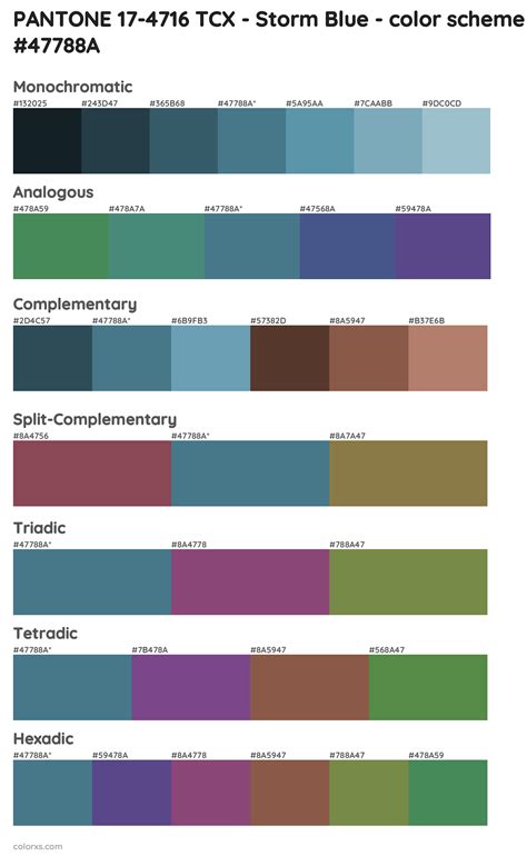 Pantone 17 4716 Tcx Storm Blue Color Palettes