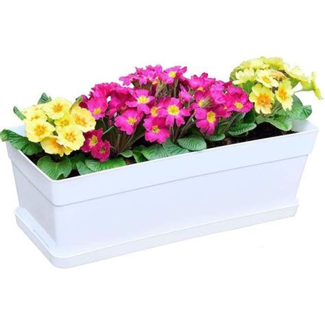 Lot De Pots De Fleurs Rectangulaires Cm Jardini Re En Plastique