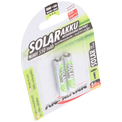 Ansmann Solar Micro AAA Green 2er Pack perfekt für Solarleuchten