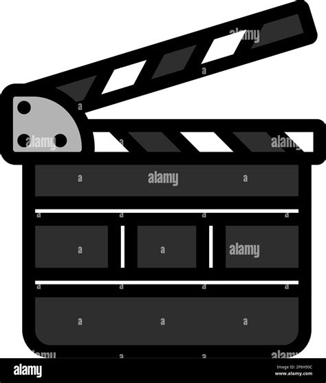 Movie Clap Board Icon Editable Bold Outline With Color Fill Design