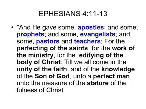 Ephesians 4 11 13 And He Gave