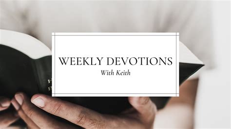 Weekly Devotion Youtube