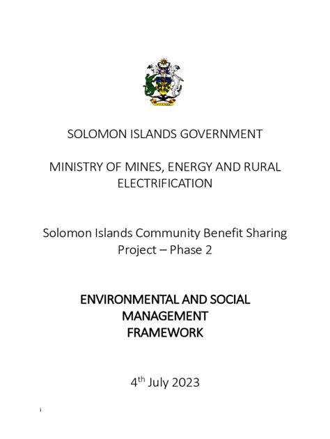 Fillable Online Srep Investment Plan Of The Government Of Solomon