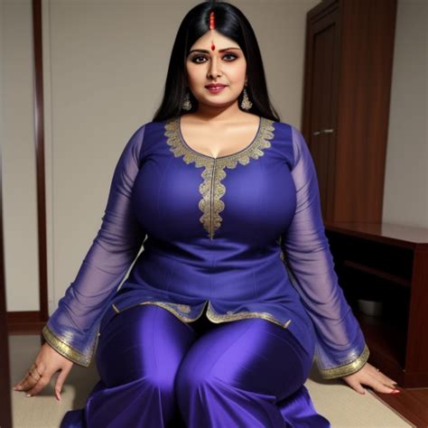 Cartoon Naked Characters Older Indian Bbw Aunty Satin Shalwar Kameez